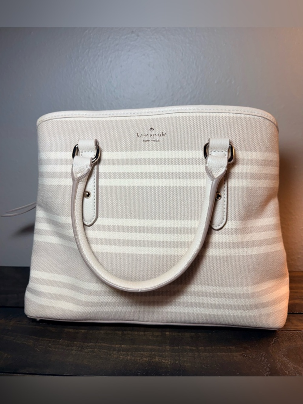 Kate Spade Larchmont Avenue Fabric Stripe Evangelie Purse